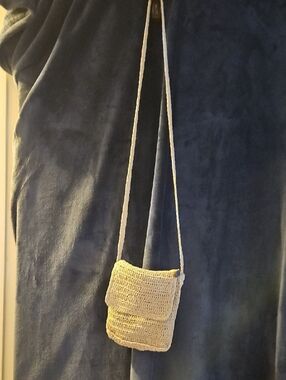 Faded Glory Cream Woven Crossbody Bag